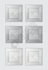 6个灰色平方徽章或按钮商业邮票网站黑色框架活动桌子角落中医控制板背景图片