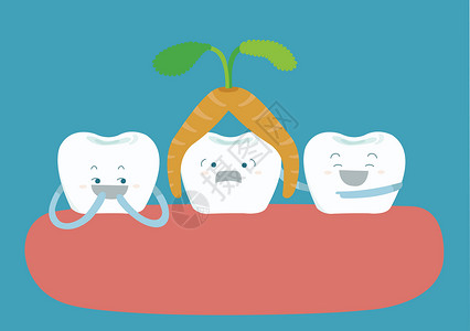 牙刷刷头胡萝卜涂在牙头和其他牙齿乐趣上插画