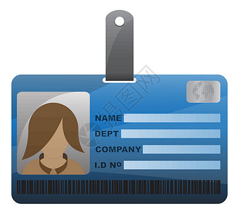 身份证银行卡带有女孩的身份证插画