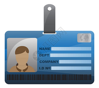 身份证银行卡带男孩的身份证卡插画
