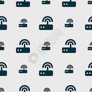 安全网关Wifi 路由器图标符号 无缝模式 带有几何纹理 矢量服务器互联网电讯数据金属网络网关插图局域网中心设计图片