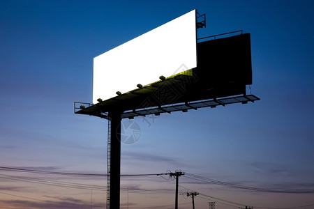 广告牌展示宣传横幅天空帆布白色商业蓝色空白广告背景图片