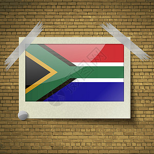 南非开普敦在砖背景上的南Afreicaat 框架 矢量插画