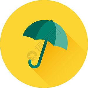 黄色阳伞黄色背景的雨伞矢量图标影子天气平面元素图表阳伞季节享受设计气候插画