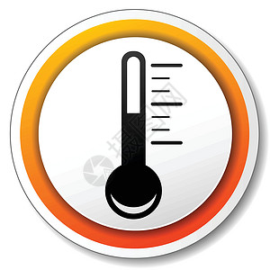 温度计按钮素材温度计橙色图标插画