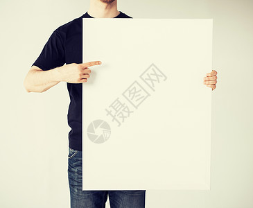 地址海报白白白板男子床单盘子广告教育绘画海报商业框架示范产品背景