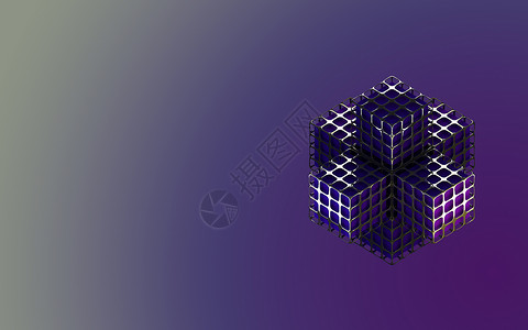 背景摘要 金属紫色盒体技术墙纸反射插图盒子艺术立方体背景图片