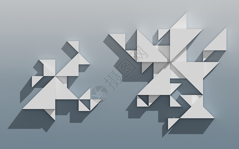 摘要 3D 几何设计墙纸盒子建造技术艺术插图背景图片