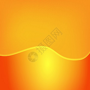 圆圆黄色大太阳摘要橙色背景 底部有大宽光条纹插画