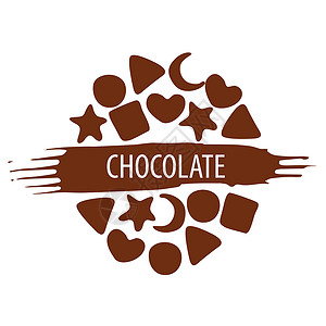 商标签一套巧克力糖果的矢量标识插画