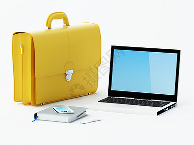 商业设备笔记本公文包公司管理人员电脑手机议程手提箱背景图片