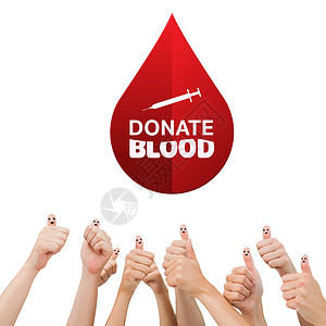 捐赠血液的复合图像绘画卡通片沟通手势背景图片