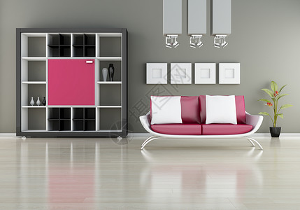 带书架的 Sofa建筑建筑学财产沙发住宅休息室房子奢华家具长椅背景图片