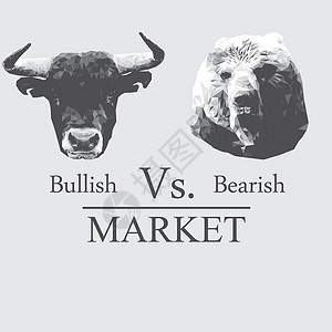 看涨Bullish与Bassaish 的市场说明货币危险竞赛街道灰阶库存贸易交换基金风险插画