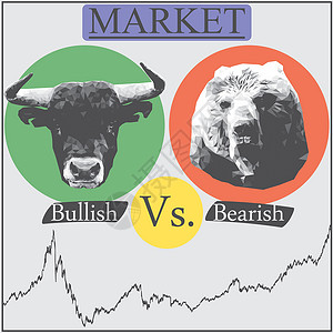 看跌Bullish与Bassaish 的市场说明贸易银行家竞赛投资交换经济金融灰阶插图外汇插画