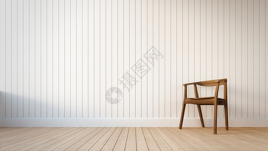 带有垂直条纹的椅子和白墙房子办公室艺术框架木头风格扶手椅桌子房间地面背景图片