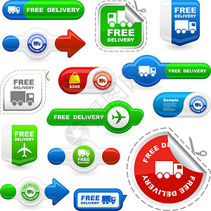自由交付海豹销售奖金打印标签插图互联网产品广告卡车背景图片