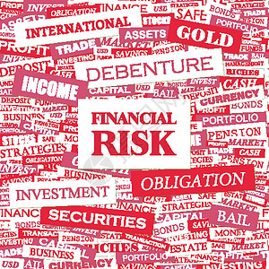 金融风险控制金融风险经济危机投资学期解决方案广告标签经济衰退插图词云插画