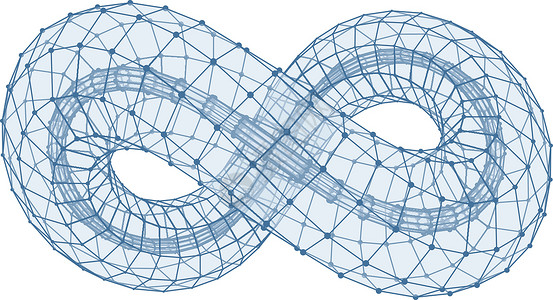 无边无际无限符号 可以用作设计元素 徽章 图标几何学环形协会网络全球节点物理科学圆形格子插画