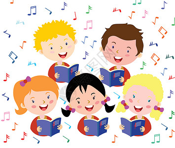 儿童合唱团 儿童合唱团唱歌唱诗班孩子们歌曲音乐背景图片