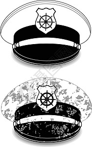 海军帽船长上限海军衣服经理队长线条权威裙子图片标识矢量插画