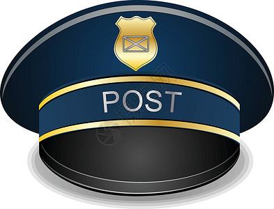 贴关税警察邮贴帽帽子职业制服计算机对象白色邮件插图信封个人插画