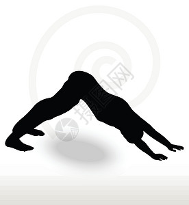 瑜伽在白色背景上显得孤立女性插图数字健身房体力身体控制福利黑色班级插画