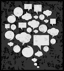 设置言语和思想泡沫短信互联网电脑思维表情气球演讲图形白色气泡背景图片