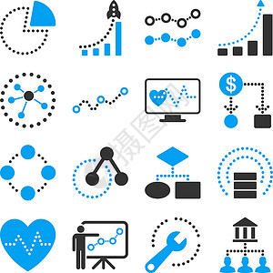 轴侧图点向矢量信息地理商务图标展示功能曲线心电图数学扳手发射制度银行饼形插画