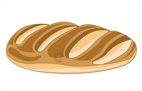 长条面包绝缘糕点脆皮插图食物背景小麦火炉面粉白色背景图片