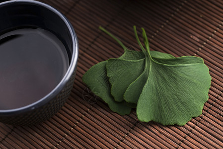 鸡果茶药物治疗植物花草银杏叶专注医药箱树叶银杏树福利背景图片