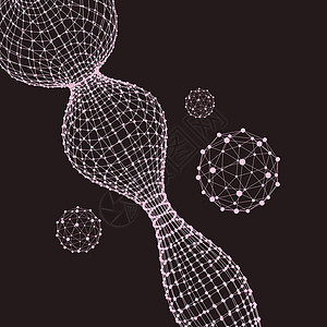 抽象连接点和线条 图形设计遗传学科学格子活力物理生物学教育细胞互联网技术背景图片