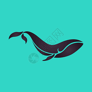 鲸鲸标志矢量尾巴蓝色海洋野生动物游泳荒野哺乳动物动物插图背景图片