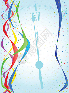 新年部分飞行插图标签周年流光丝带纪念日绘画庆典乐趣背景图片