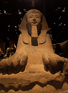 石棺Sphinx 斯芬克斯旅行博物馆古董金字塔纪念碑旅游文化人面石头法老背景