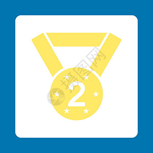 颁奖按钮覆盖彩色集的第二个奖牌图标蓝色徽章背景字形速度标签荣誉邮票正方形金子背景图片
