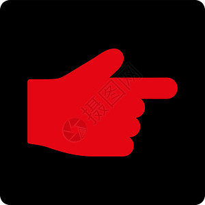直角平极红色和黑颜色加红和黑色导航作品棕榈字形手指指针手势拇指背景图片