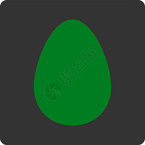 鸡蛋平面绿色和灰色字形细胞早餐形式数字食物图标背景图片