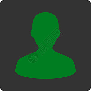 图标人像用户平平绿色和灰色整数按键身体反射身份帐户客户图标照片性格员工丈夫插画