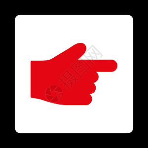 手指按键指平平红色和白颜色四环按键导航指针黑色手势字形手指图标作品白色拇指插画