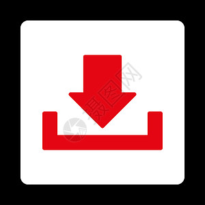 下载平板红白双色整数按键红色背景箭头储蓄磁盘收件箱保管箱店铺贮存向下背景图片