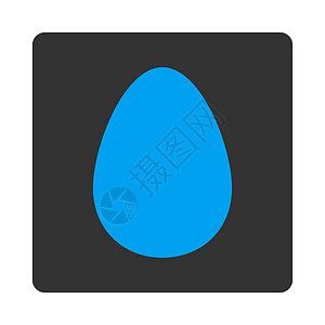 鸡蛋平蓝色和灰色图标细胞早餐食物数字形式背景图片