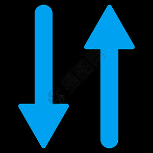 v字领垂直平面蓝色图标 V背景倒置方法导航指针箭头光标字拖黑色交换插画