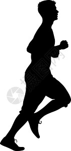跑剪影短跑运动员的剪影赛跑者 矢量图肾上腺素男性训练冠军行动赛跑者身体优胜者运动速度插画