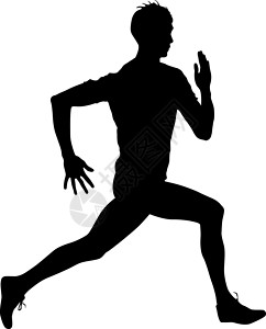短跑运动员的剪影赛跑者 矢量图团体男性竞赛速度身体跑步成人优胜者竞技赛跑者背景图片