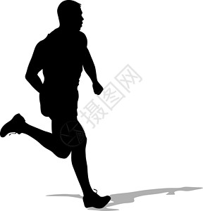 短跑运动员的剪影赛跑者 矢量图游戏团体赛跑者冠军速度运动跑步男人竞赛身体背景图片