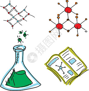 绘制有化学符号的图片 矢量图示背景图片