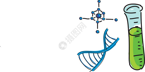 白色的化学符号 矢量插图背景图片