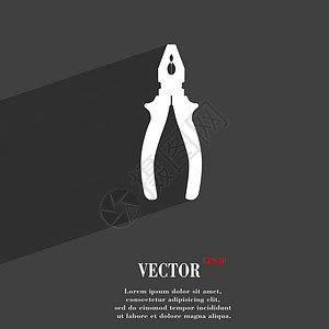 平坦的现代网络设计 有长阴影和文字空间 矢量Victor工具工人工匠插图剪裁技术夹钳扳手工作乐器背景图片