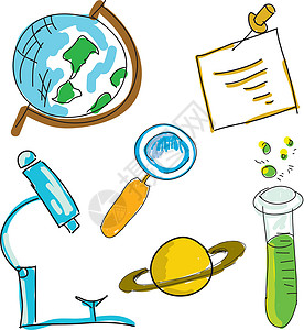 用科学材料绘制图片 矢量插图背景图片